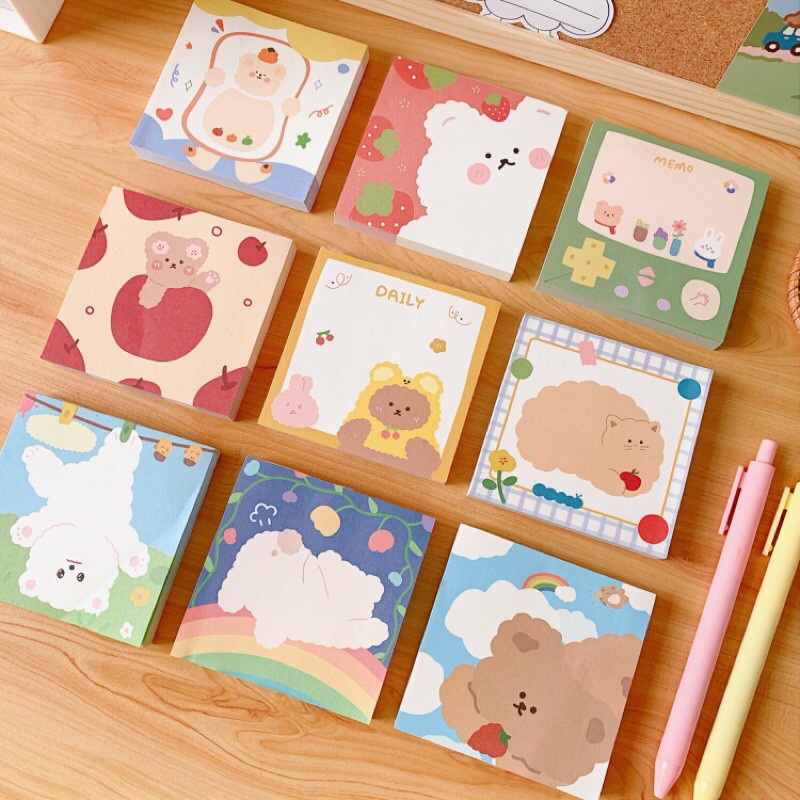 Dancing Bear Memo Pad / Memo Note / Sticky Notes Karakter Lucu / Sticky Notes Post It Notes Memo Pad Lucu Korea