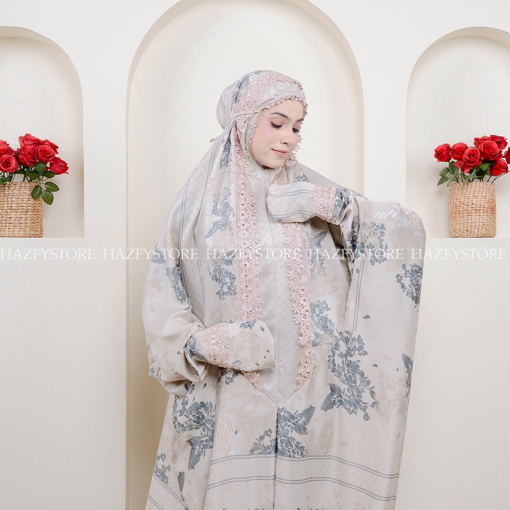 MUKENA TERUSAN ARMANI SILK RENDA MEWAH