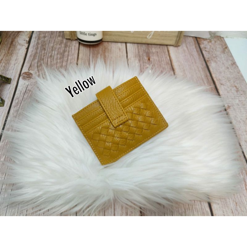 New Dompet Card Holder ANYAM A60 Mini Bahan Kulit Sintetis