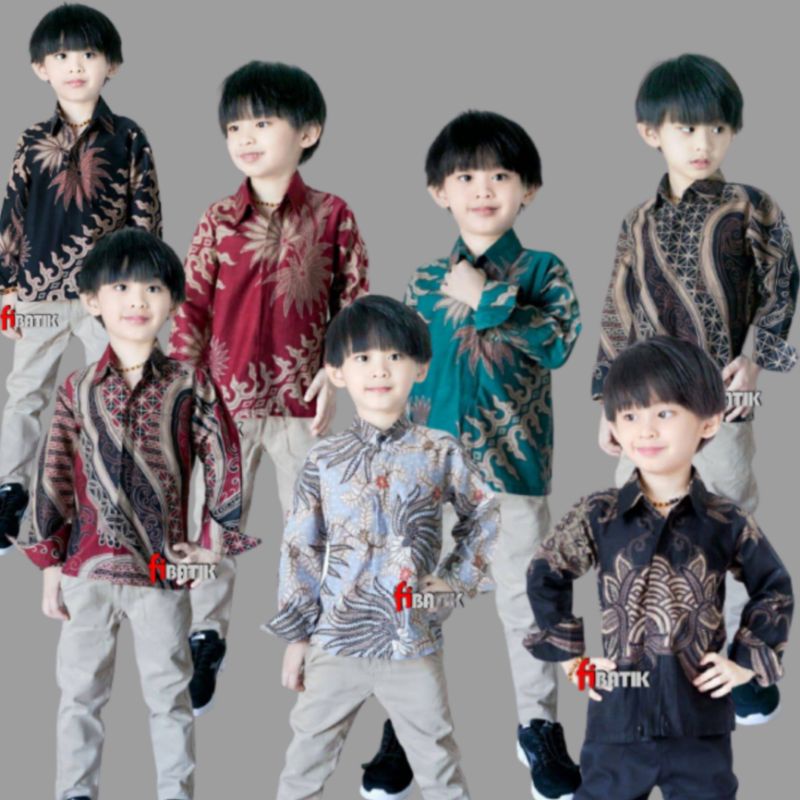 (BISA COD) KEMEJA BATIK ANAK COWOK LENGAN PANJANG//BAJU BATIK ANAK COWOK//BATIK ANAK LAKI LAKI USIA 2-12 th// KEMEJA ANAK MODERN