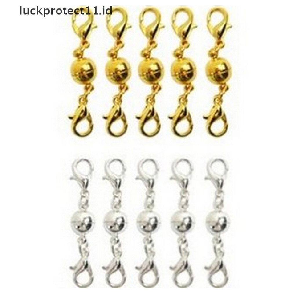 /Fashion Hot// Fashion// 10pcs Gold &amp; Silver Ball Tone Magnetic Lobster Clasps Untuk Perhiasan Kalung.