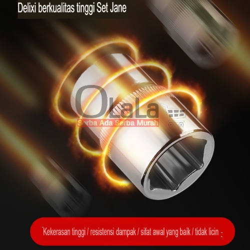 ( OJE ) KUNCI SOCKET SET + KUNCI RING PAS 37 IN 1  JS-10037