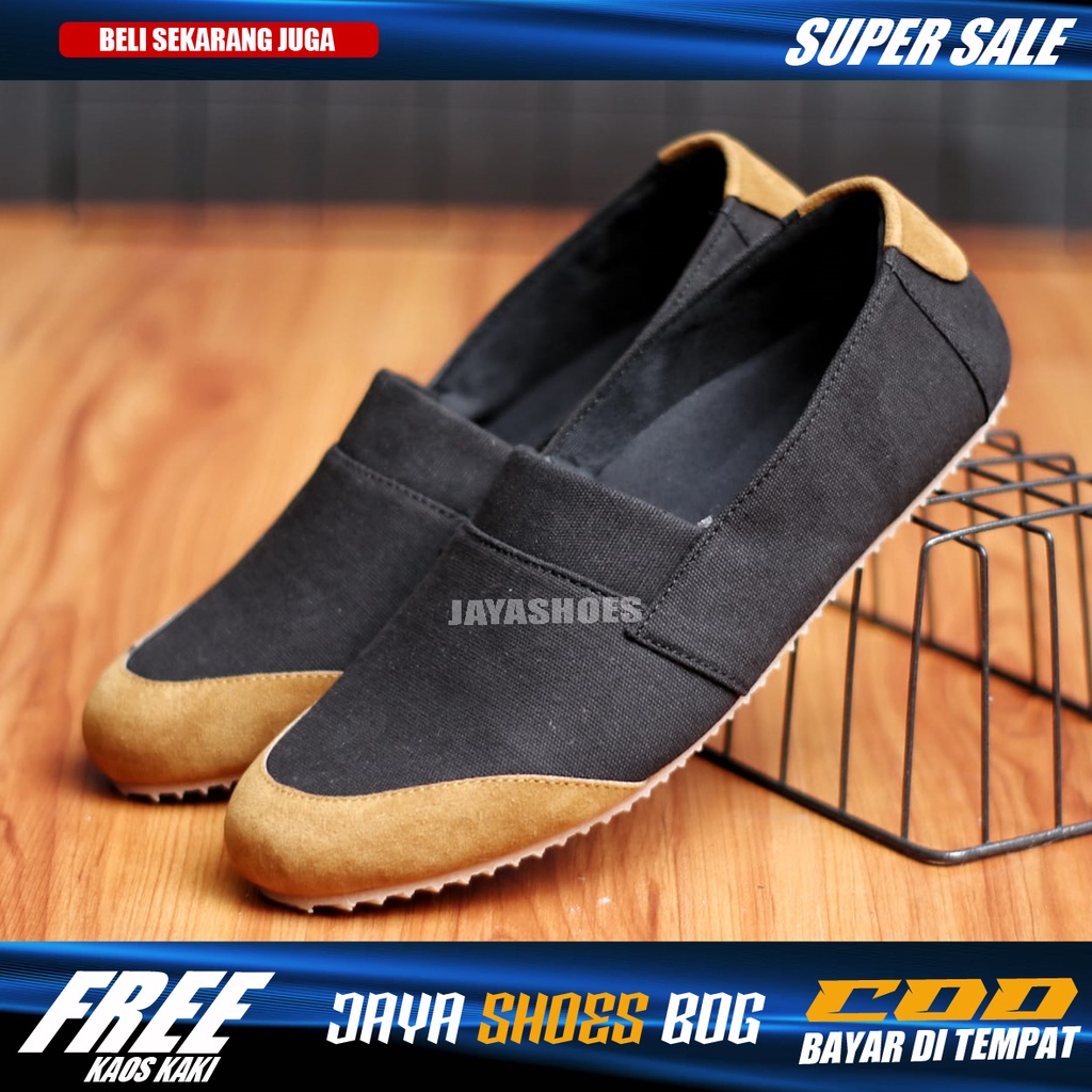 KANTE Sepatu Slop Pria Original Slip On Pria Casual Bahan Kanvas Simple Murah