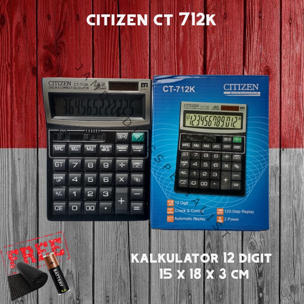 

Kalkulator Mesin Hitung Kantor Dagang Sekolah Besar 12 Digit 15cm X 18cm CT 712K