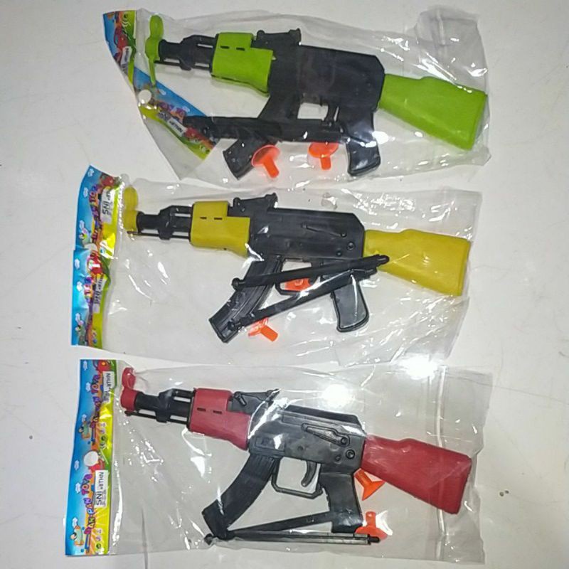 Mainan Anak Edukasi Pistol Tembak Karet AK47 Peluru 2 Gun Fire Mini Murah | VR