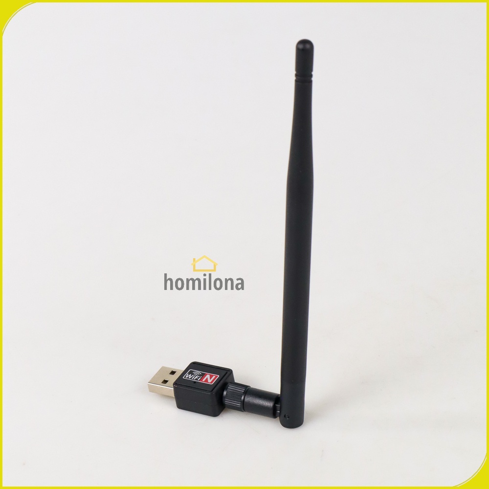 Dongle WiFi Set Top Box MediaTek 7601 Chipset Wireless USB Adapter 802.11N 150Mbps with Antena Taffware Black