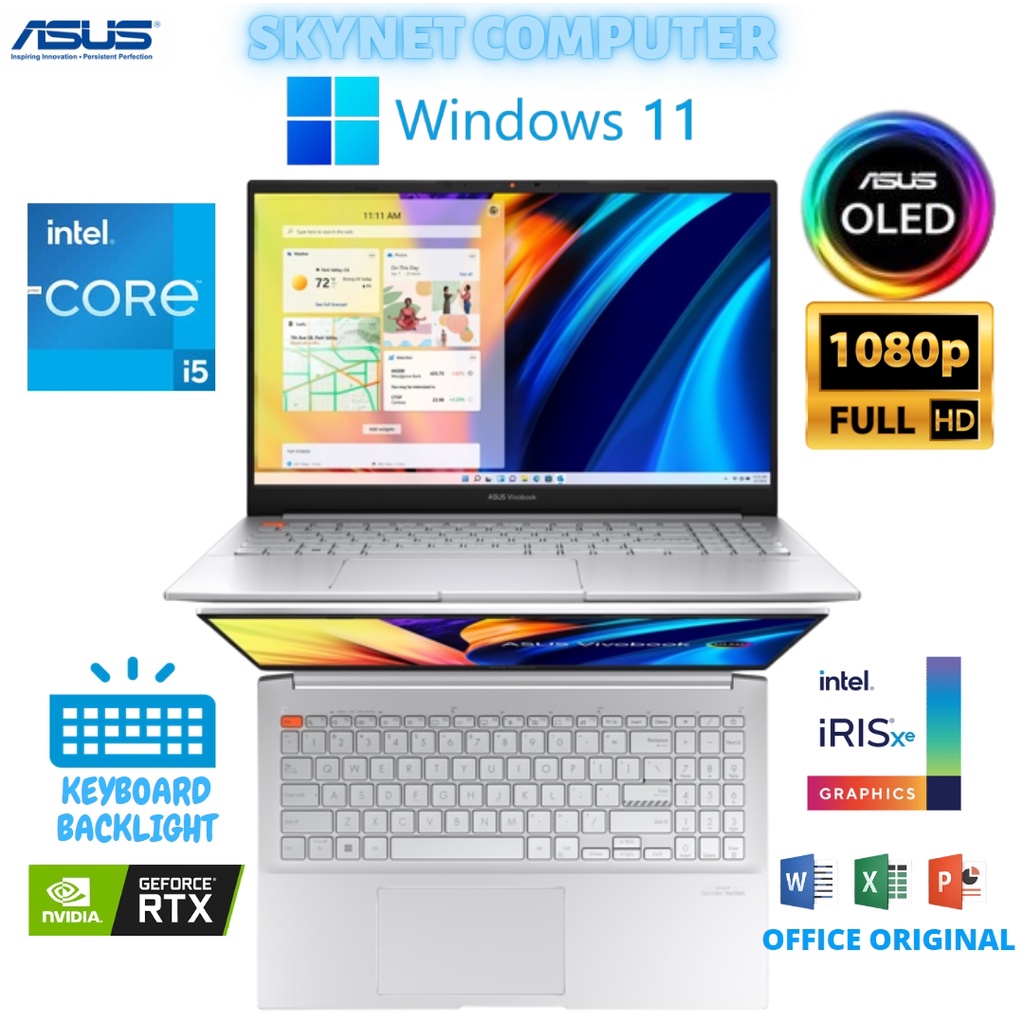 ASUS VIVOBOOK PRO15 OLED K6502ZC INTEL CORE i5 12450H RTX 3050 RAM32GB SSD512G 2.8K WINDOWS 11 DAN OHS 2021 ORIGINAL