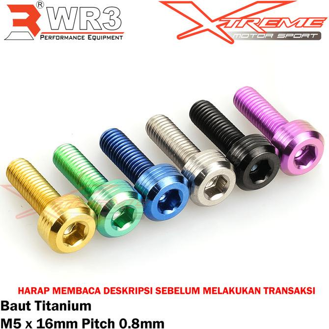 {BISA COD] ASLI Baut Titanium WR3 Universal Mirror Holder / Windshield / Baut Body TERLARIS TERPERCA