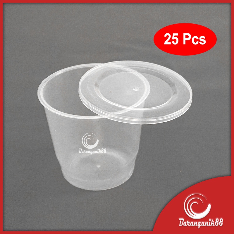 [25 pcs] Cup Puding 150 ml + Tutup Cup Jelly Gelas Rujak Merpati