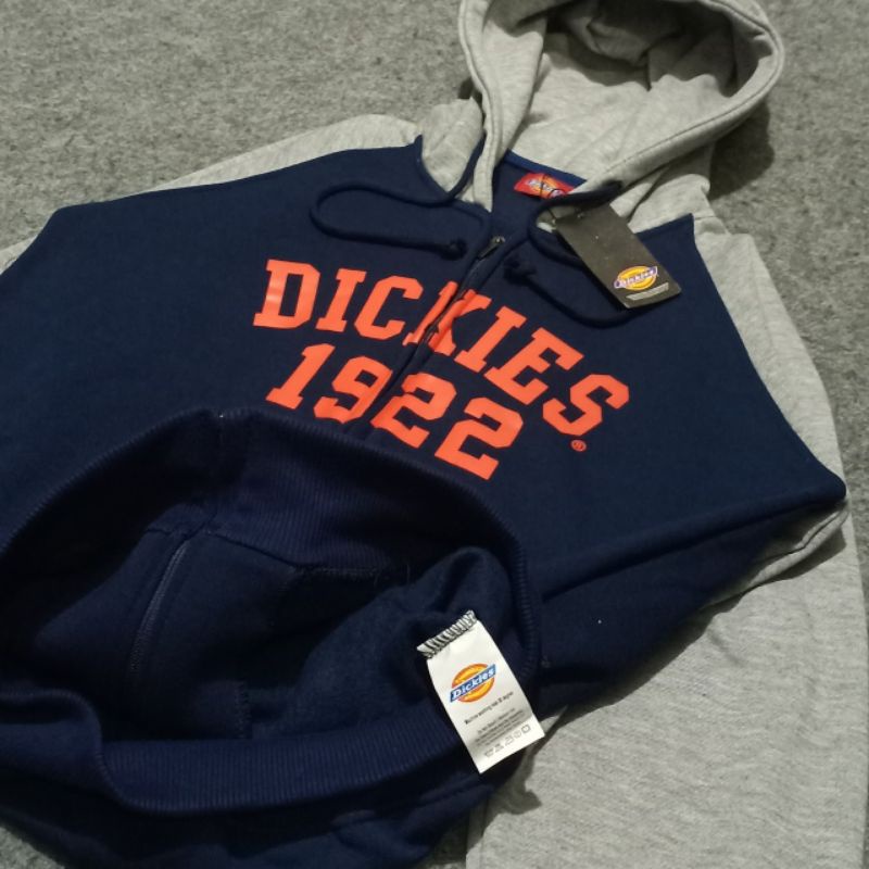 HOODIE ZIPPER DICKIES NAVY ABU FULL TAG LABEL HIGH QUALITY CASUAL HYPE FASHION PRIA