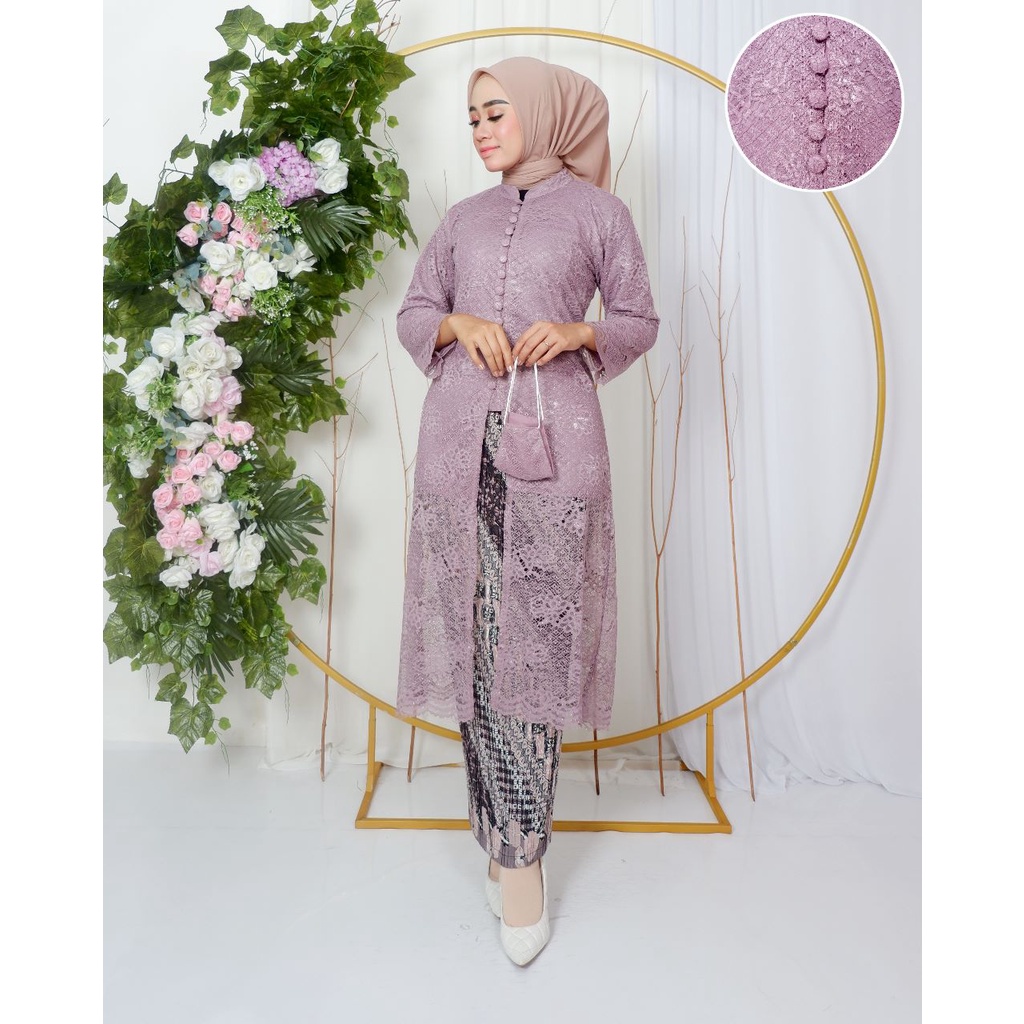 Permata Olshop / Kebaya Brukat Busui Tunik Modern / Kebaya Kutu Baru Tunik Brukat / Kebaya Kondangan / Kebaya Seragam Nikah / Kebaya Pesta Mewah