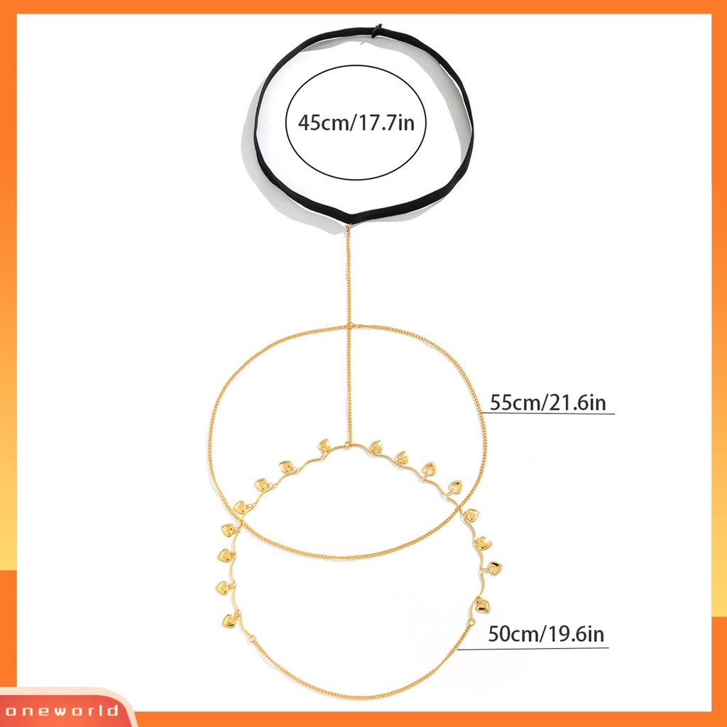 [WONE] Rantai Paha Dua Lapis Liontin Hati Perhiasan Lapis Jumbai Rantai Kaki Untuk Fotografi