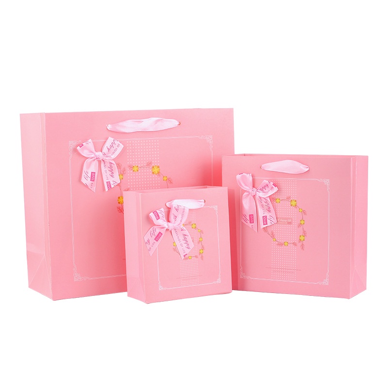 PAOPAO Paperbag A Happy Life Love Pink Cute Tas Kado Goodie Bag Premium