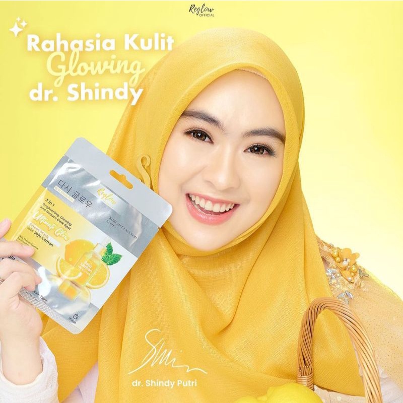 Reglow Series Paket Acne By dr Shindy Putri Perawatan Kulit 3 Item (Facial Wash, 3 sheet Mask, Cream)