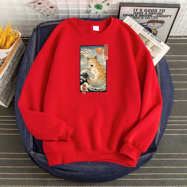 Cat monster Sweatshirt Basic II Sweater Crewneck Print DTF II Sz M - XL Anak &amp; Dewasa ( Pria &amp; Wanita )