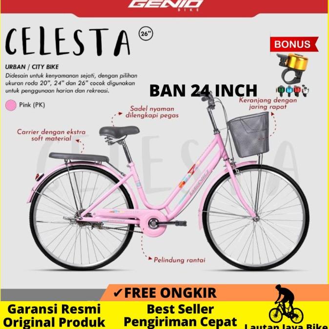 Sepeda Keranjang Mini Anak Dewasa Genio Celesta 24 Inch #Original