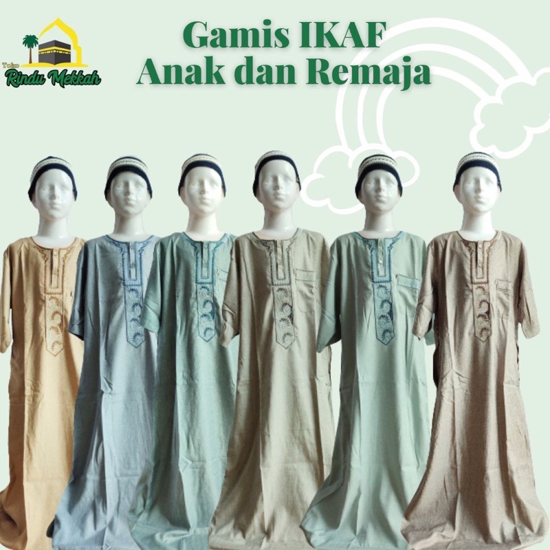 Gamis Ikaf Remaja Lakilaki Jubah anak katun