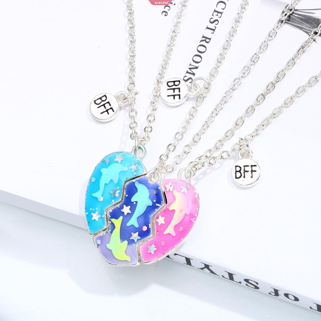 Fashion Teman Baik Kalung Anak Geometris Tetes Minyak magnet splicing love necklace 3set [ZXL]