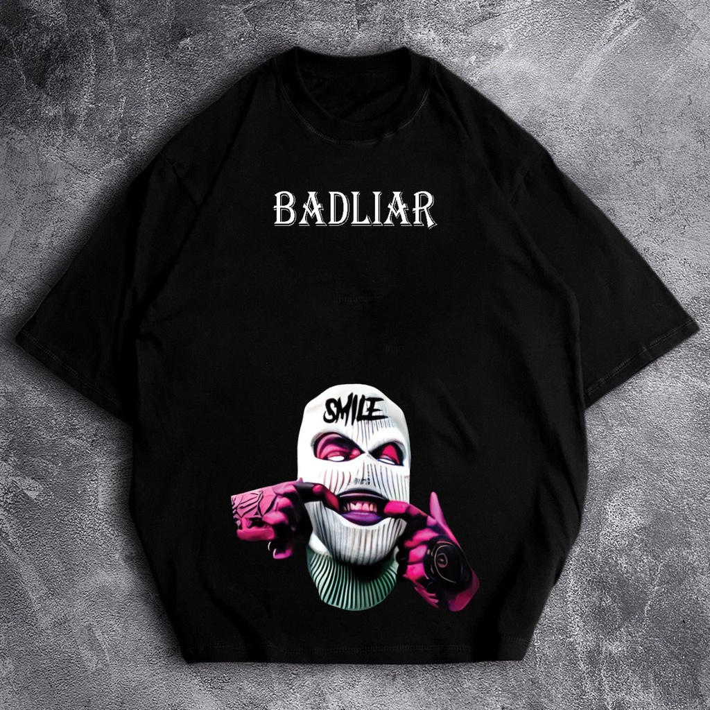 GSC - Baju Kaos Oversize BAD LIAR SMILE / Kaos oversize unisex bahan cotton combed 24s