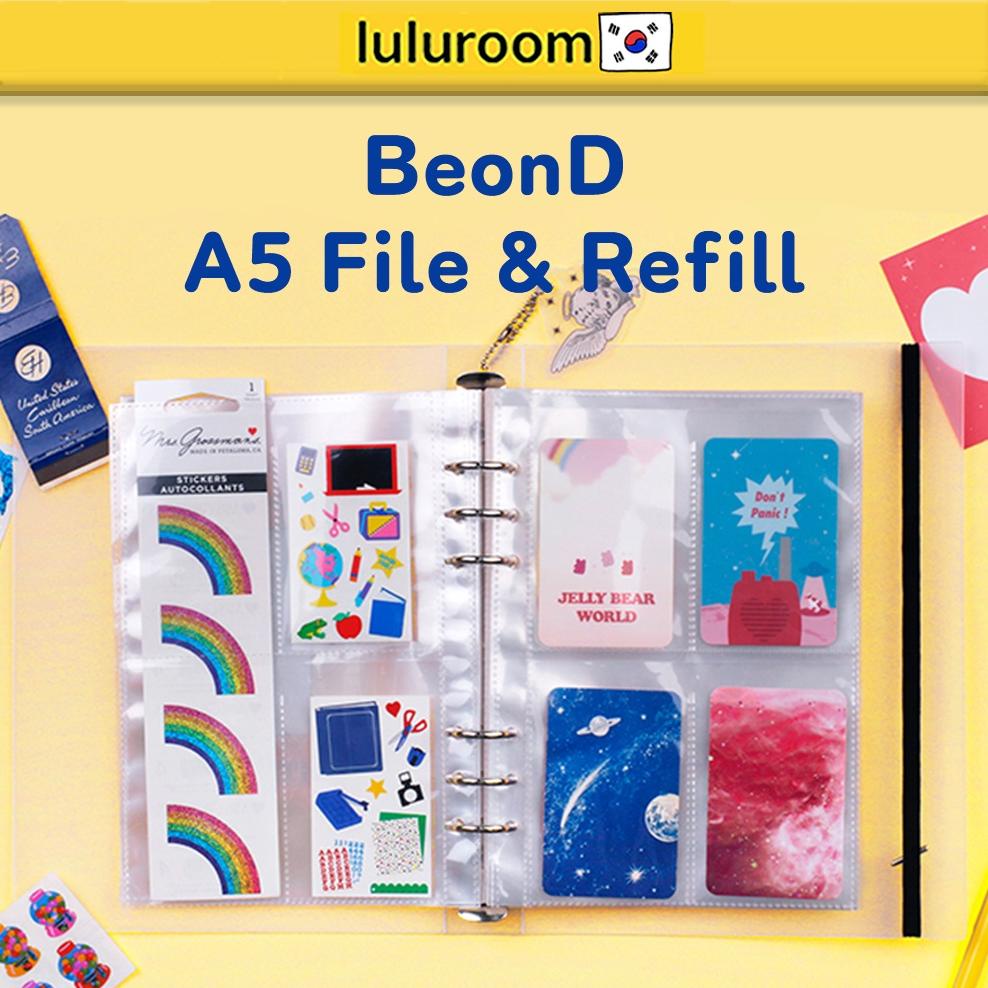 

BISA COD [BeonD] A5 Deco Pocket 6 Rings File Photocard File Seal Sticker Binder Photo Ticket Post Binder Album Korea Stationery