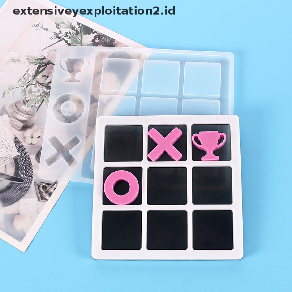 {NEW} 1pc Kecil Tic Tac Toe OX Cermin Game Catur Cermin Cetakan Casg Silikon Alat Perhiasan.