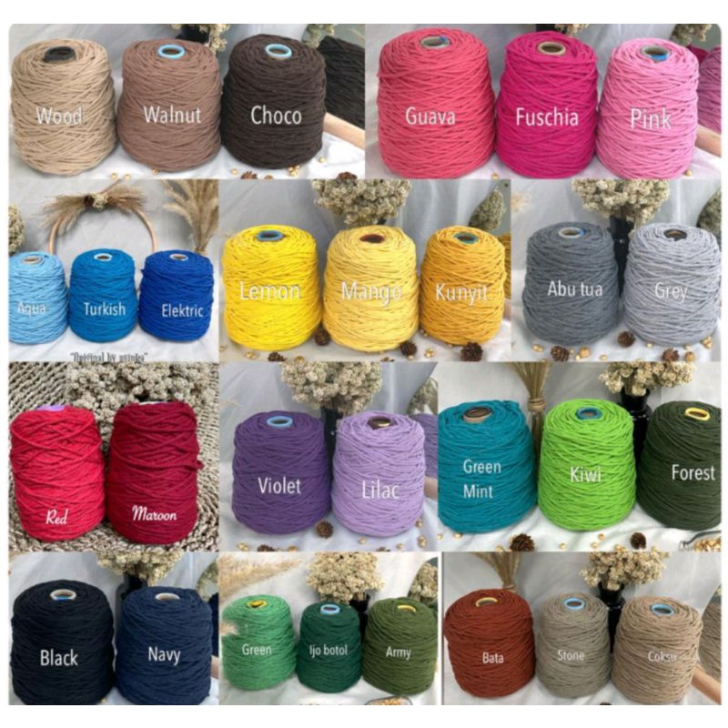 Tali katun || cotton rope || macrame || Tali macrame 3mm dan 4mm