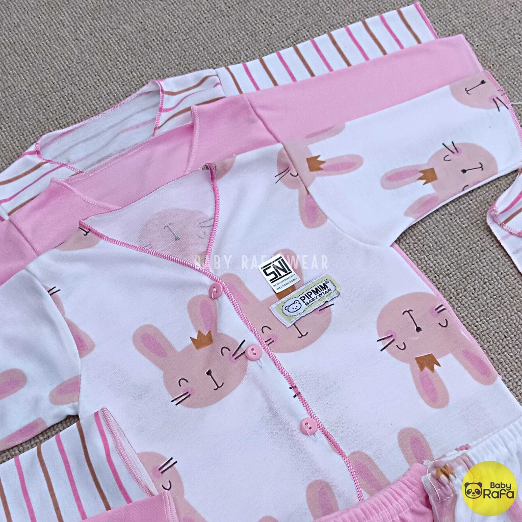 18 Pcs Baju Bayi Celana Bayi Setelan Bayi Perempuan Baju Bayi Perempuan PINK BUNNY Newborn Baju Bayi Baru Lahir PIP MIM BABY