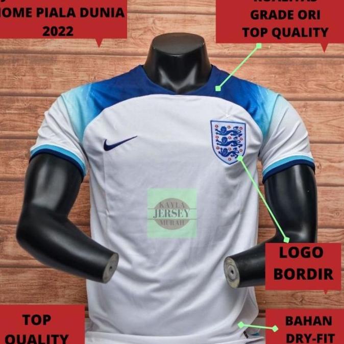 JERSEY BOLA INGGRIS HOME PIALA DUNIA 2022 OFFICIAL GRADE ORI TOP HRT8646R