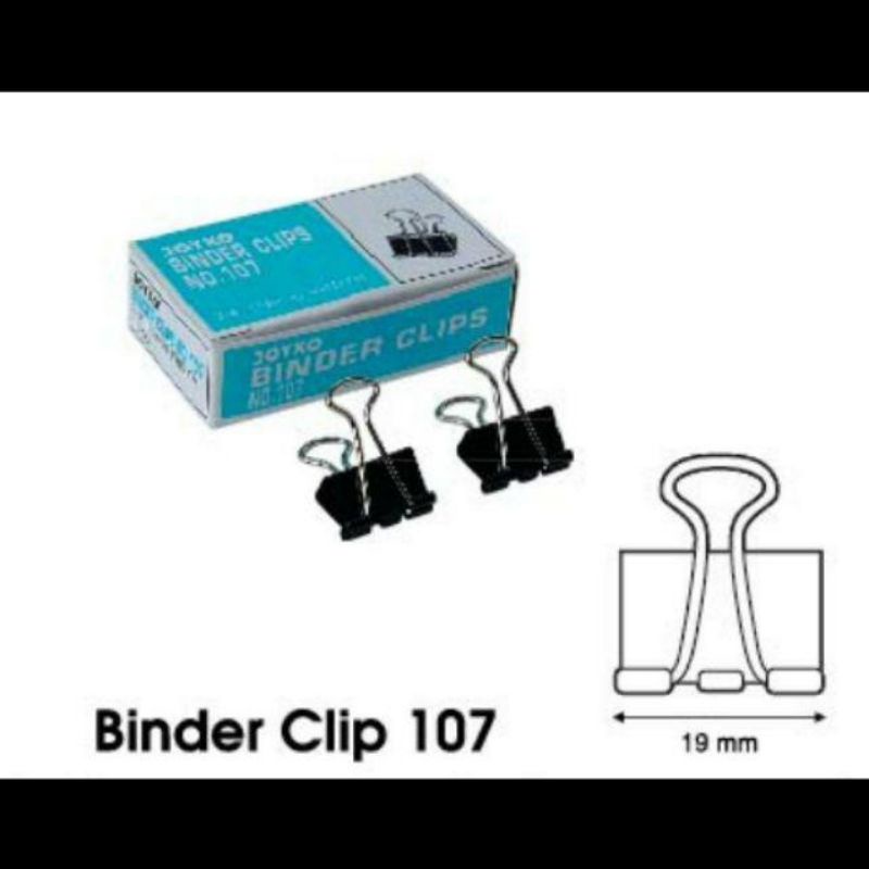 

Binder Clip 107 JOYKO (12 pcs)Lebar 0.75" (19mm)