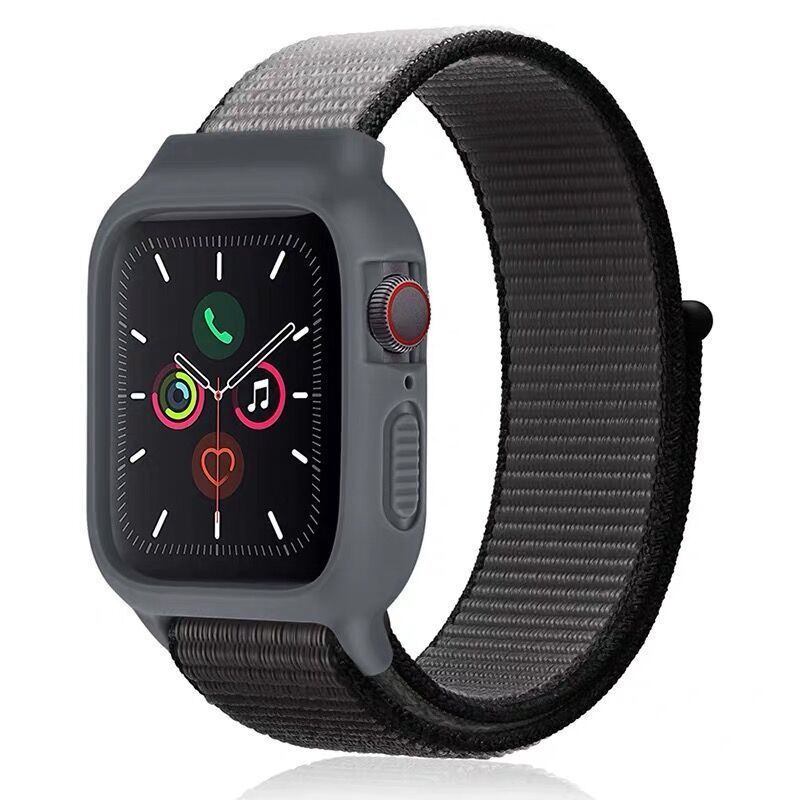 APPLE WATCH Strap  2 in 1 Nylon Strap with Soft Case for  iWatch Series 1 2 3 4 5 SE 6 7  Size 45 44 42mm 41 40 38mm Replacement Strap for T500 T55 Smartwatch