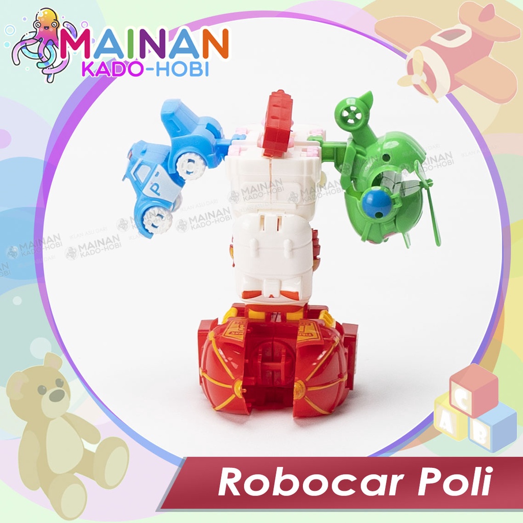 MAINAN ANAK MINIATUR DEFORMATION ROBOT ROBOCAR POLI TOYS