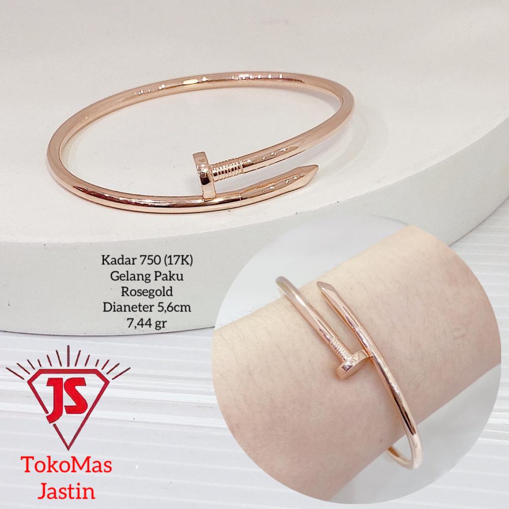 GELANG NEW PAKU ROSEGOLD KADAR 750/17K