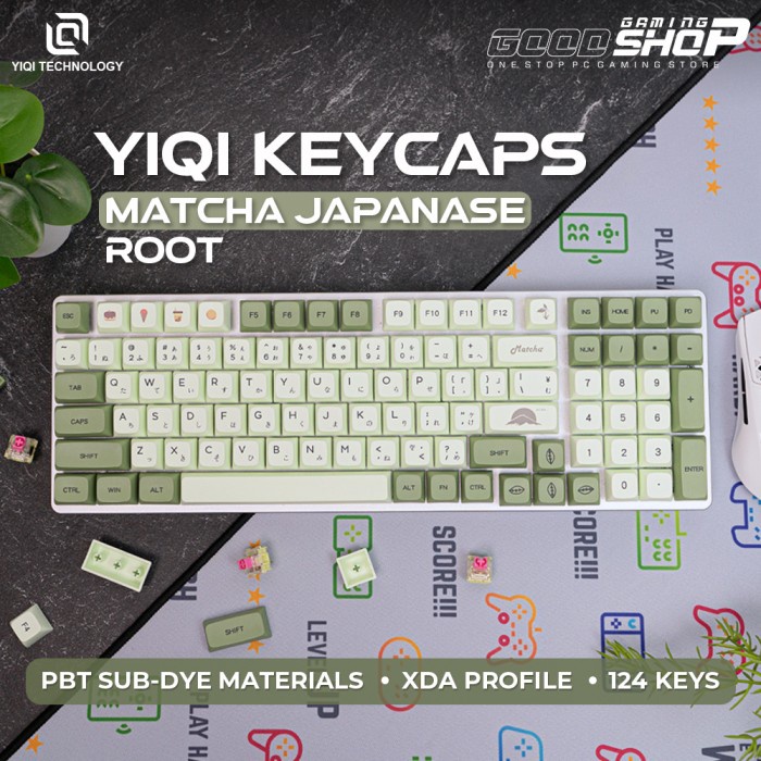 Keyboard Yiqi Keycaps Matcha Japanese Root Pbt Dye-Sub Xda Profile