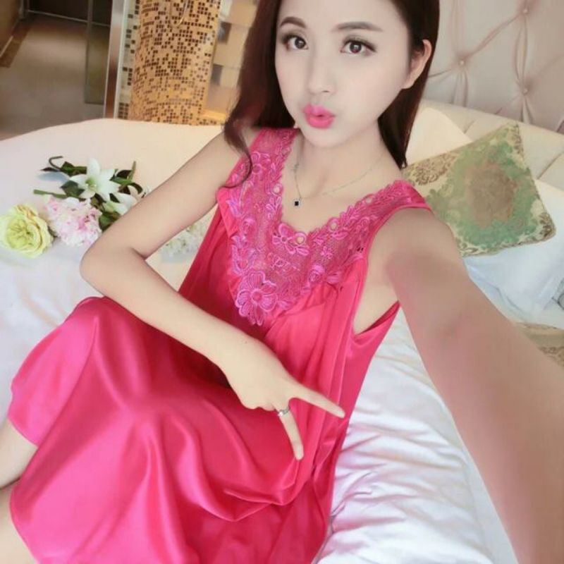 DRESS PIYAMA WANITA SEXY/ LINGERIE/BAJU TIDUR WANITA AKSEN RENDA