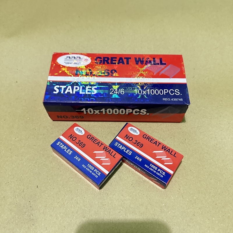 

Isi Staples Refill Stapler Great Wall No. 369 (Besar)