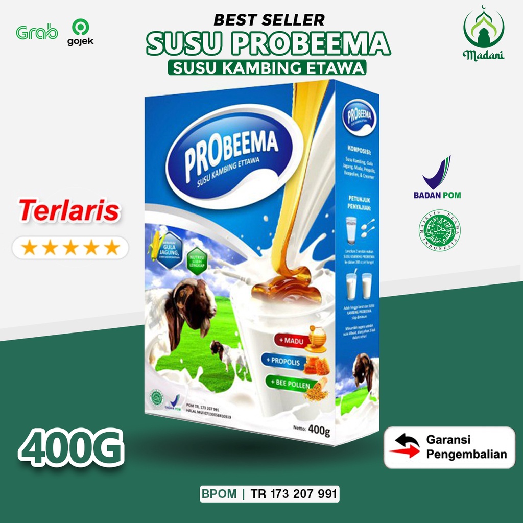 

Susu Penggemuk Badan Susu Kambing Ettawa Susu Bubuk High Protein (Propolis + Beepollen + Madu) 400g