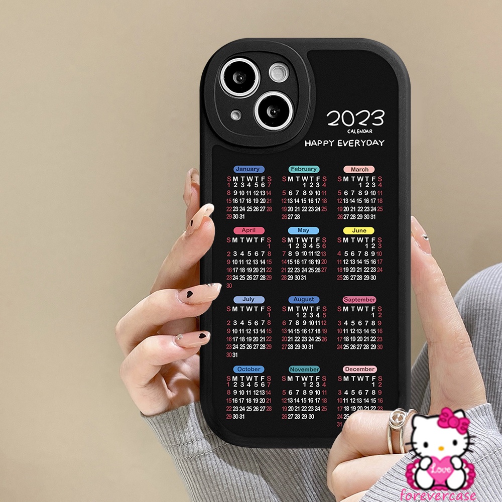 2023kalender Case Oppo A17 A57 A15 A7 A74 A16 A16K A17K A55 A76 A77 Reno 7 6 4 5 4F 5F 4Lite A5S A15 A52 A31 A92 A95 A54 A3S A5 A9 A12 A53 A1K A12E Pasangan Soft Back Sarung Cover Sarung