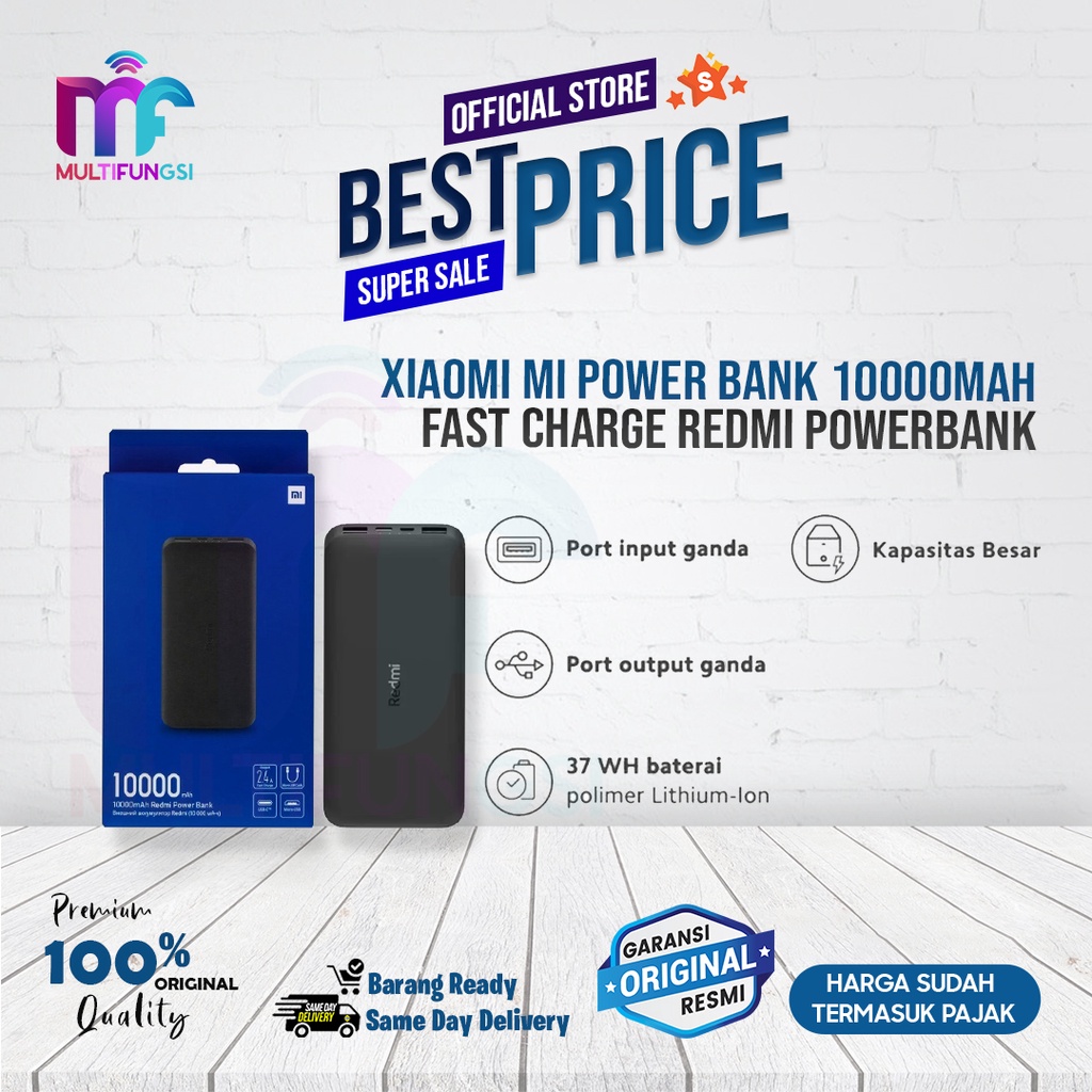 Xiaomi Mi Power Bank 10000mAh Fast Charge Redmi PowerBank