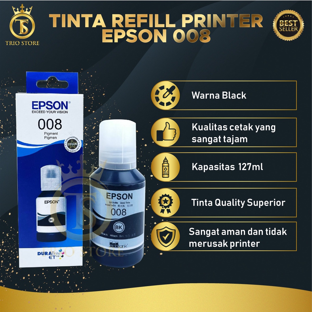 Tinta Printer 008 Black For Printer L6550 L6580 L15150 L15160