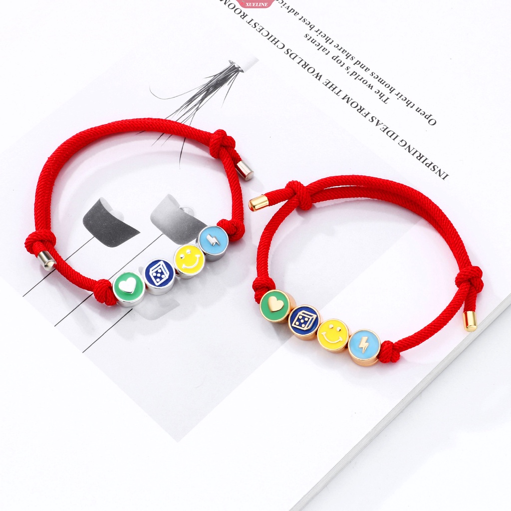 Smiley face Gelang Tali Merah charms Gelang Untuk Wanita Anak best friend Perhiasan handmade accesorios [ZXL]