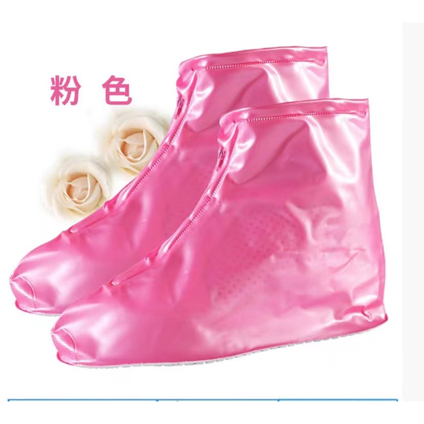 Jas Hujan Sepatu Premium anti slip bahan PVS import / Penutup sepatu premium dengan resleting non-slip