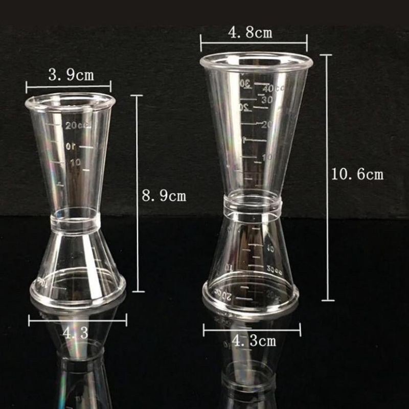Acrylic Jigger Double Glass Measure Cup Gelas Takar Ukur 40/20 ml Surabaya Solusi Cafe Indonesia