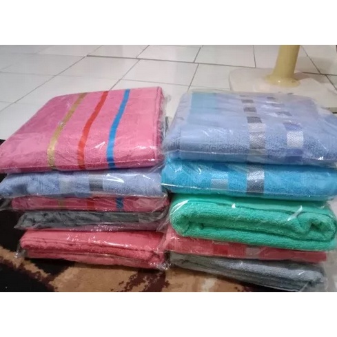 COD ✅ Handuk mandi dewasa uk 140x70 Jumbo Tebal Premium Import Tebal Handuk Garis