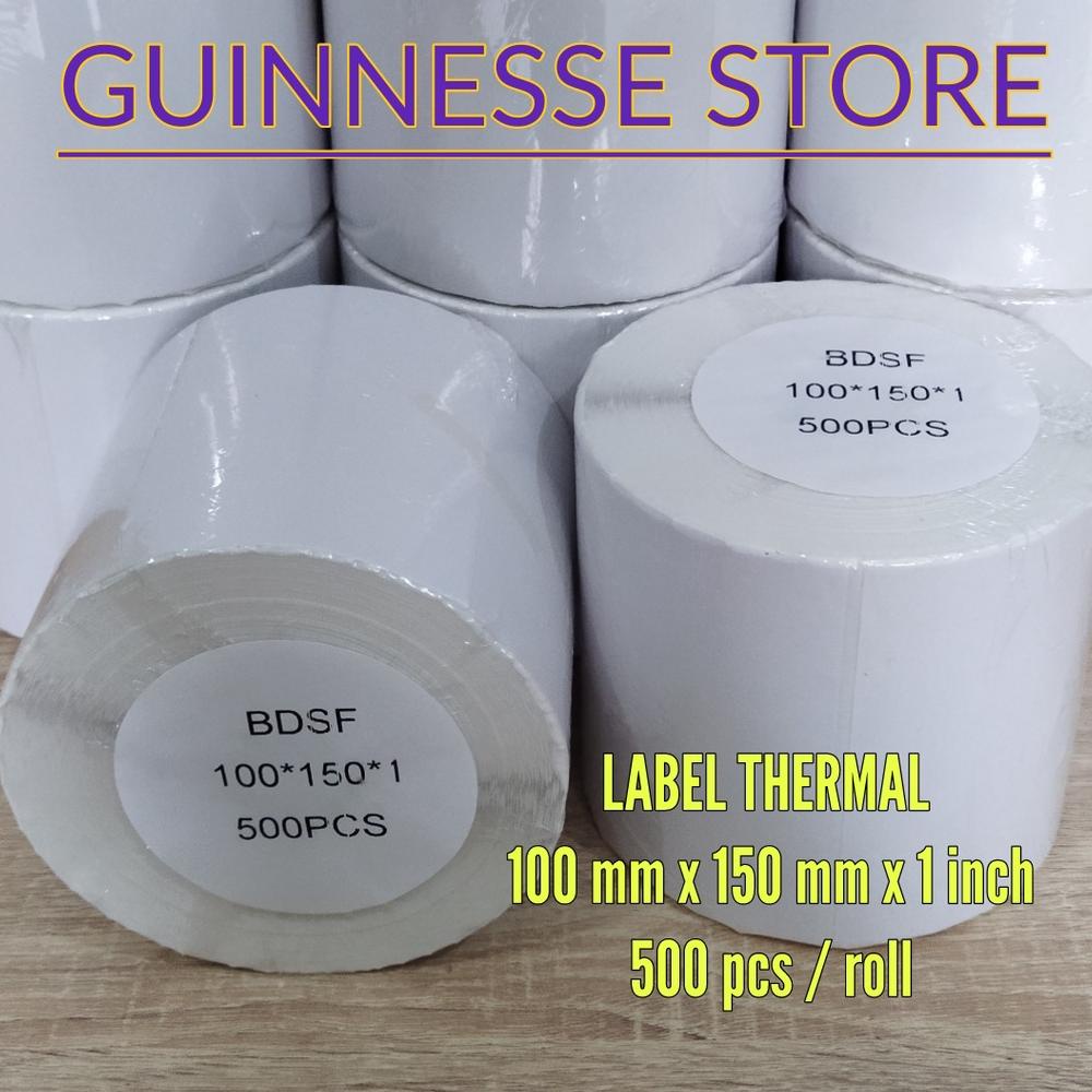 

LABEL THERMAL - STICKER THERMAL - STIKER THERMAL - KERTAS THERNAL - 100 X 150 X 1 ISI 500 PCS PER ROLL TERLARISS...,,,,,