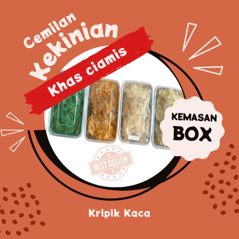 

Keripik Kaca / Keripik beling / Beledag / Kripca kemasan Box 100 gr