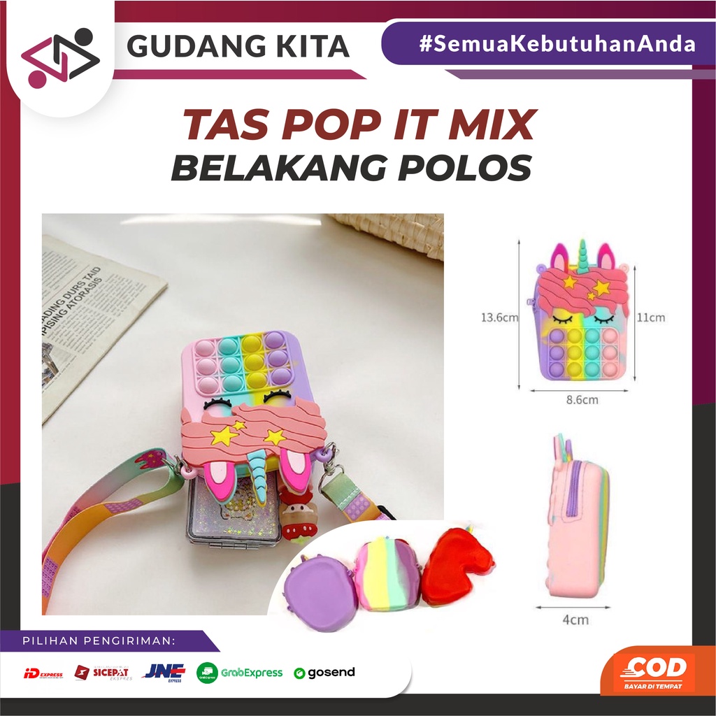 TAS POT IT ANAK TERMURAH / TAS RANSEL ANAK PAUD / TAS ANAK POP IT JELLY / TAS SLEMPANG ANAK UNICORN 