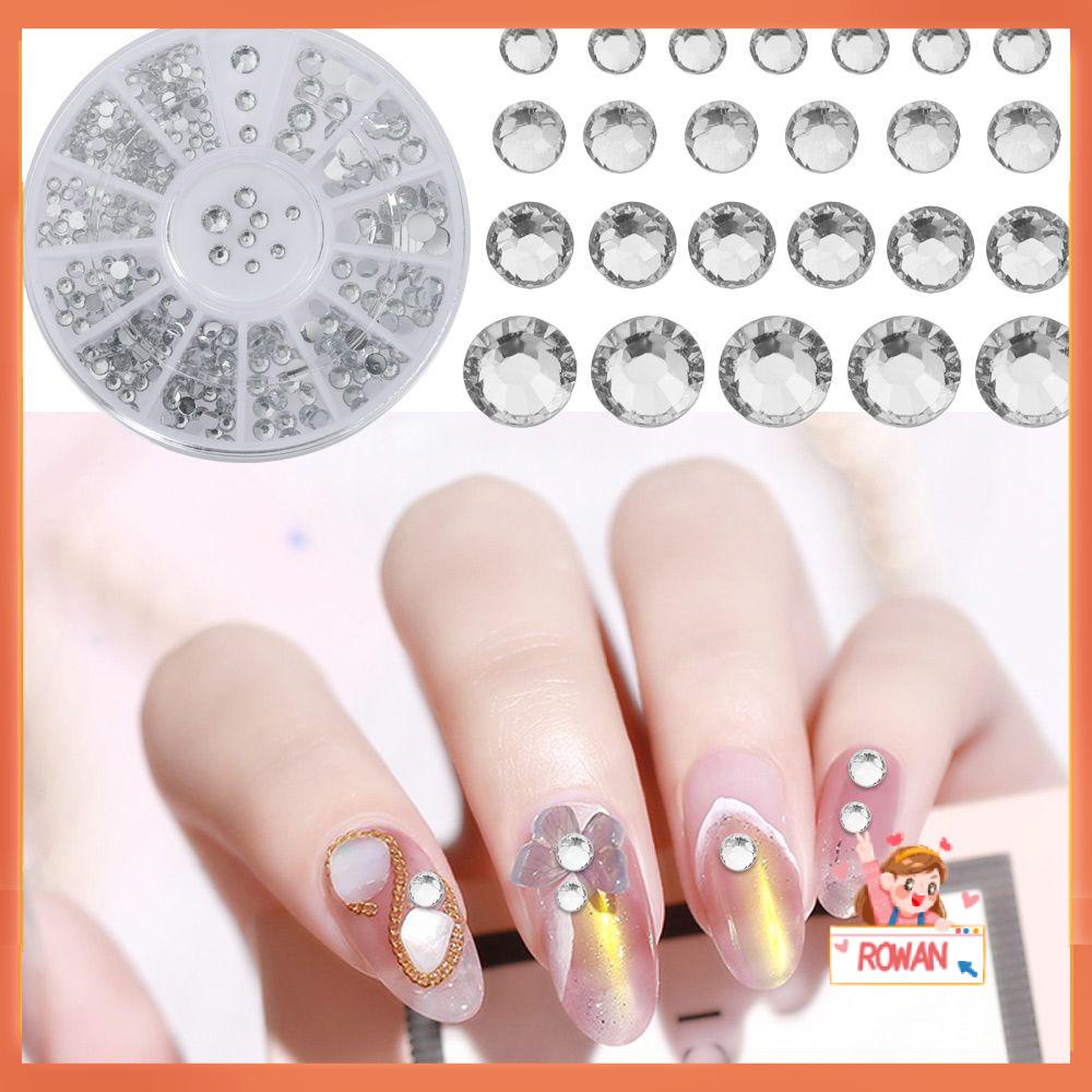 R-flower Nail Rhinestones Kotak Aksesoris Crystals Nails Art