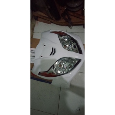 Tameng / front cover depan BEAT FI 2013 2015, Custom mata 2 Reflektor Xeon karbu