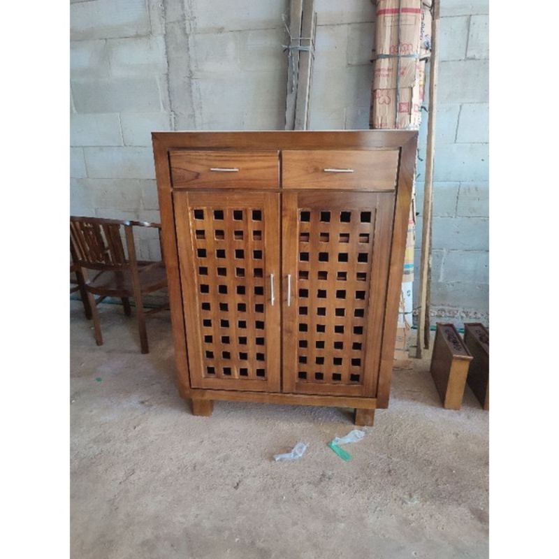 Almari sepatu almari sepatu kayu jati