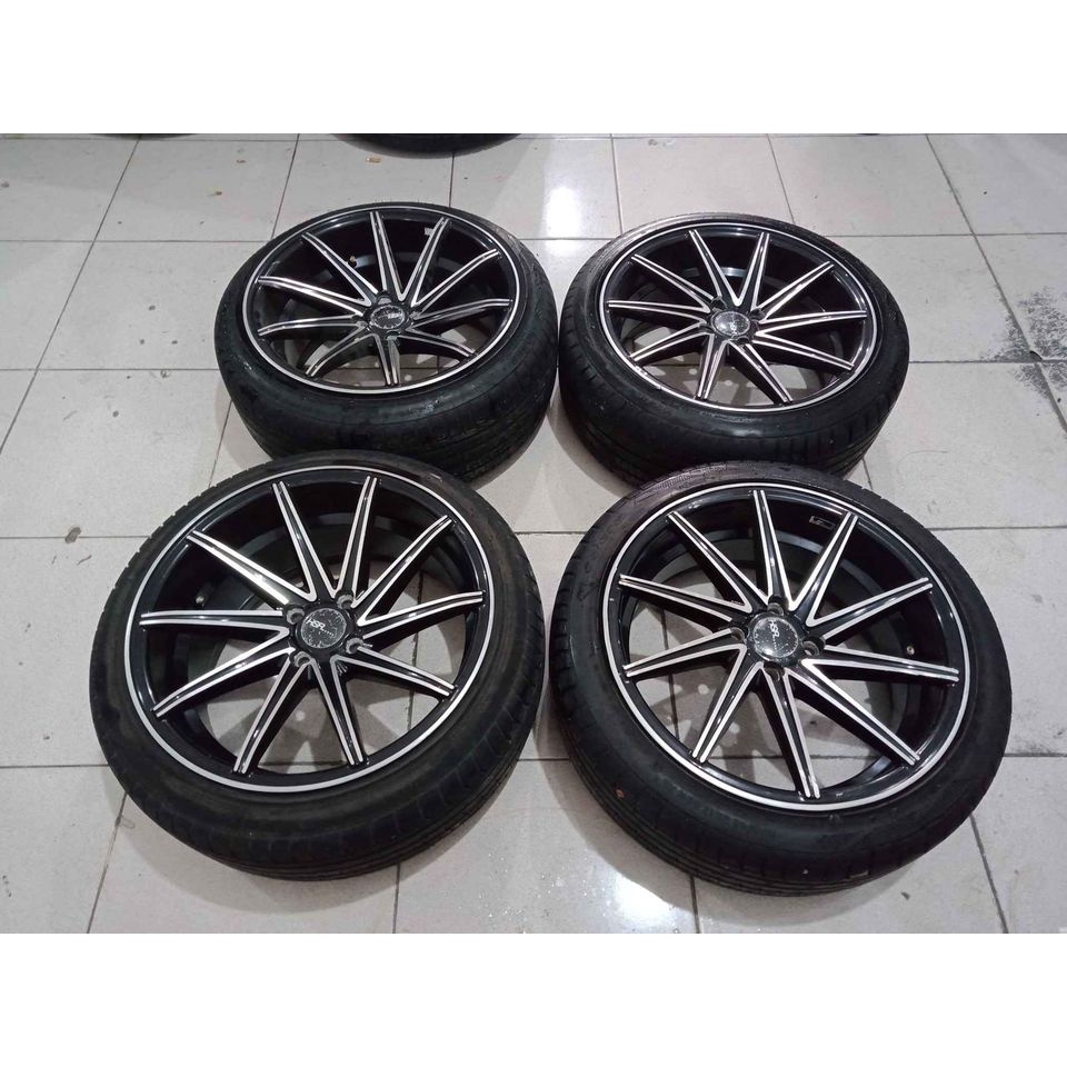 Velg Bekas Celong Mobil HSR Ring 17 Hole 4X100 + Ban Accelera 205 45 R17 Untuk Mobil Jazz Yaris Vios